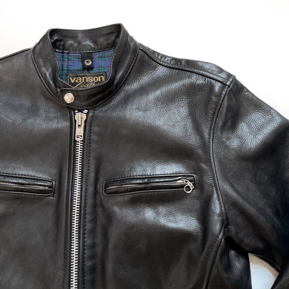 Vanson Comet Motorcycle Jacket Cafe Racer Black Size 38 US Small - Picture 3 of 12